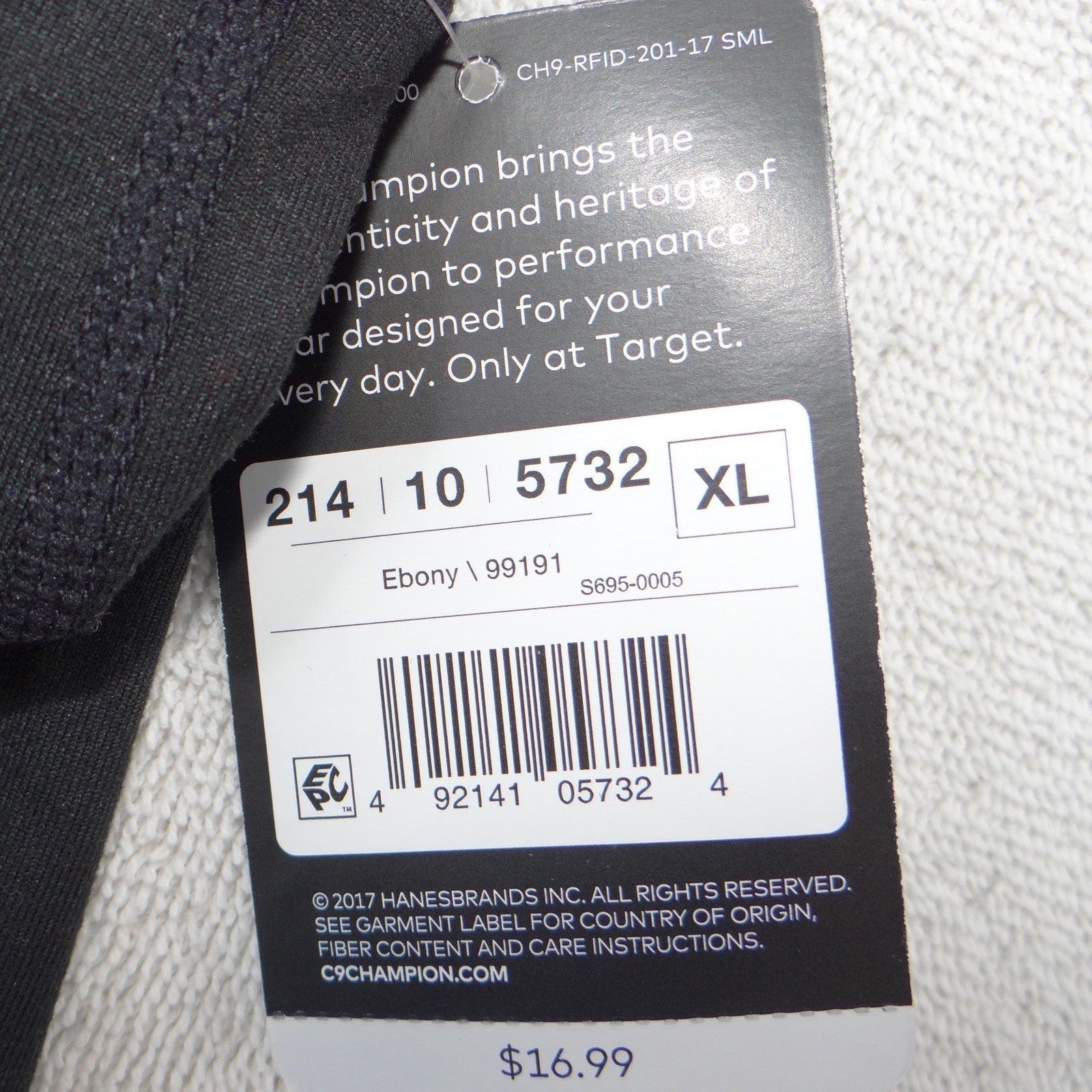 NWT-Champion C9 Freedom Womens High Waisted Athletic Shorts Ebony Black XL