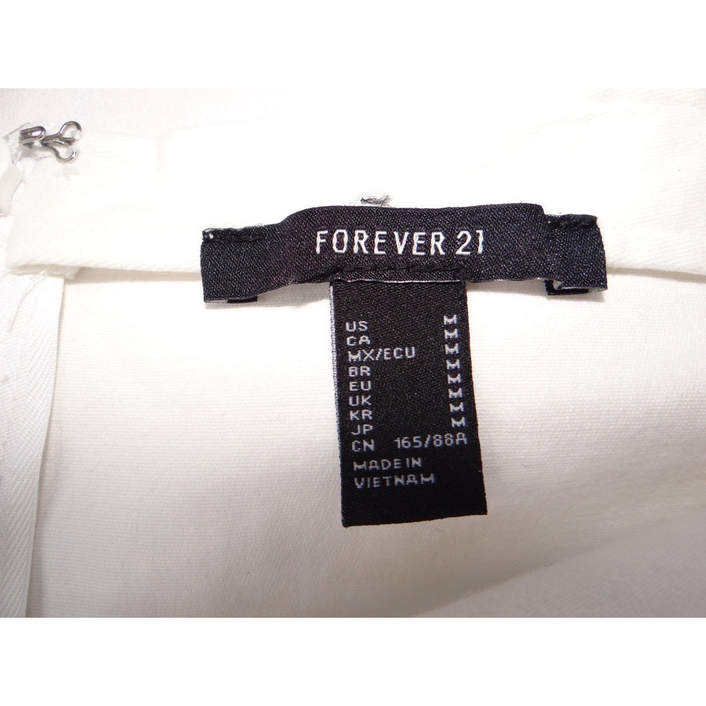 Forever 21 White Square Neck Button Side Mini Dress Size Medium