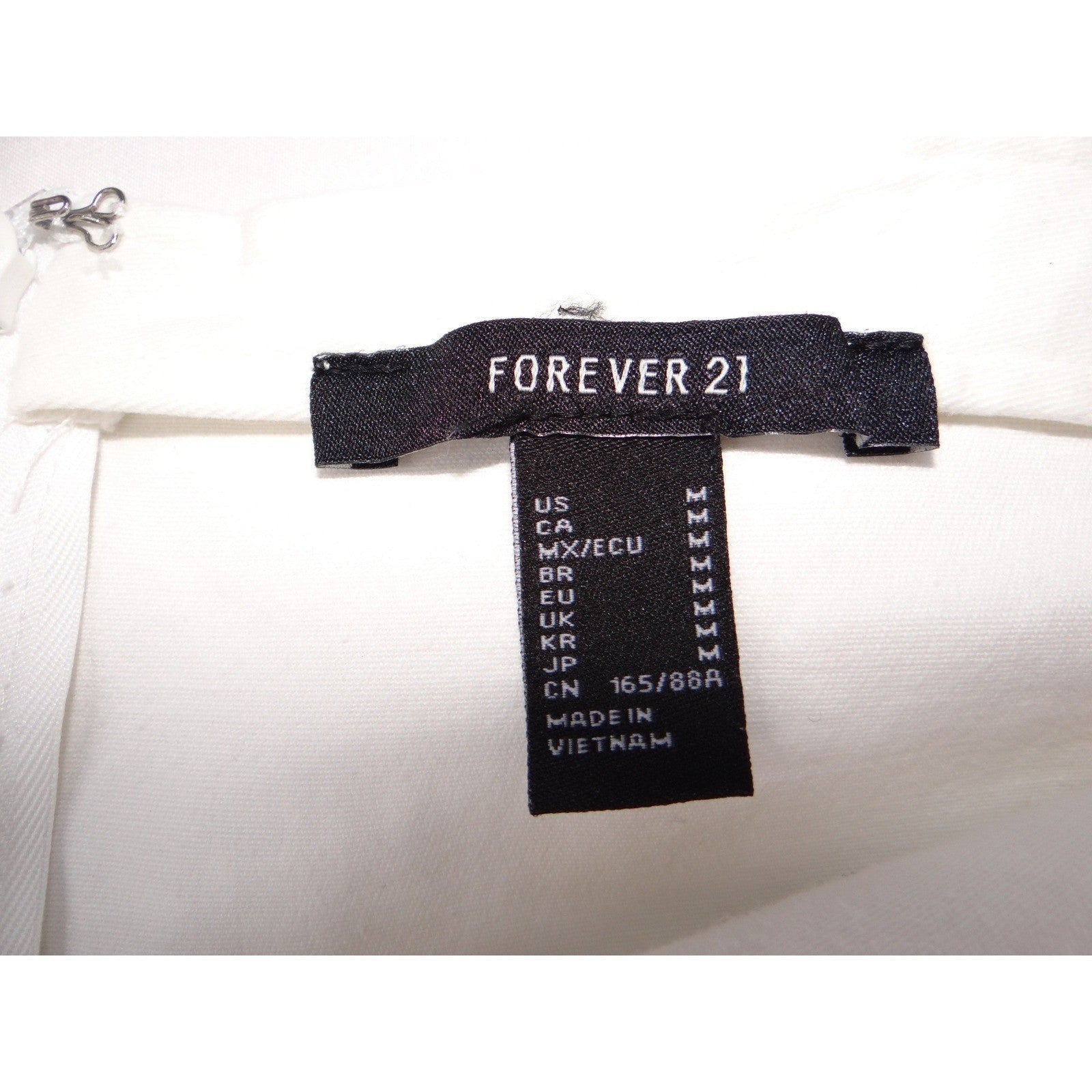 Forever 21 White Square Neck Button Side Mini Dress Size Medium