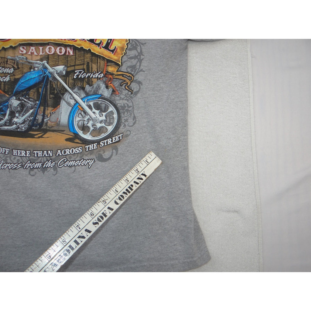 Vintage Boot Hill Saloon Daytona Beach Florida Pocket T-Shirt Mens Medium Gray