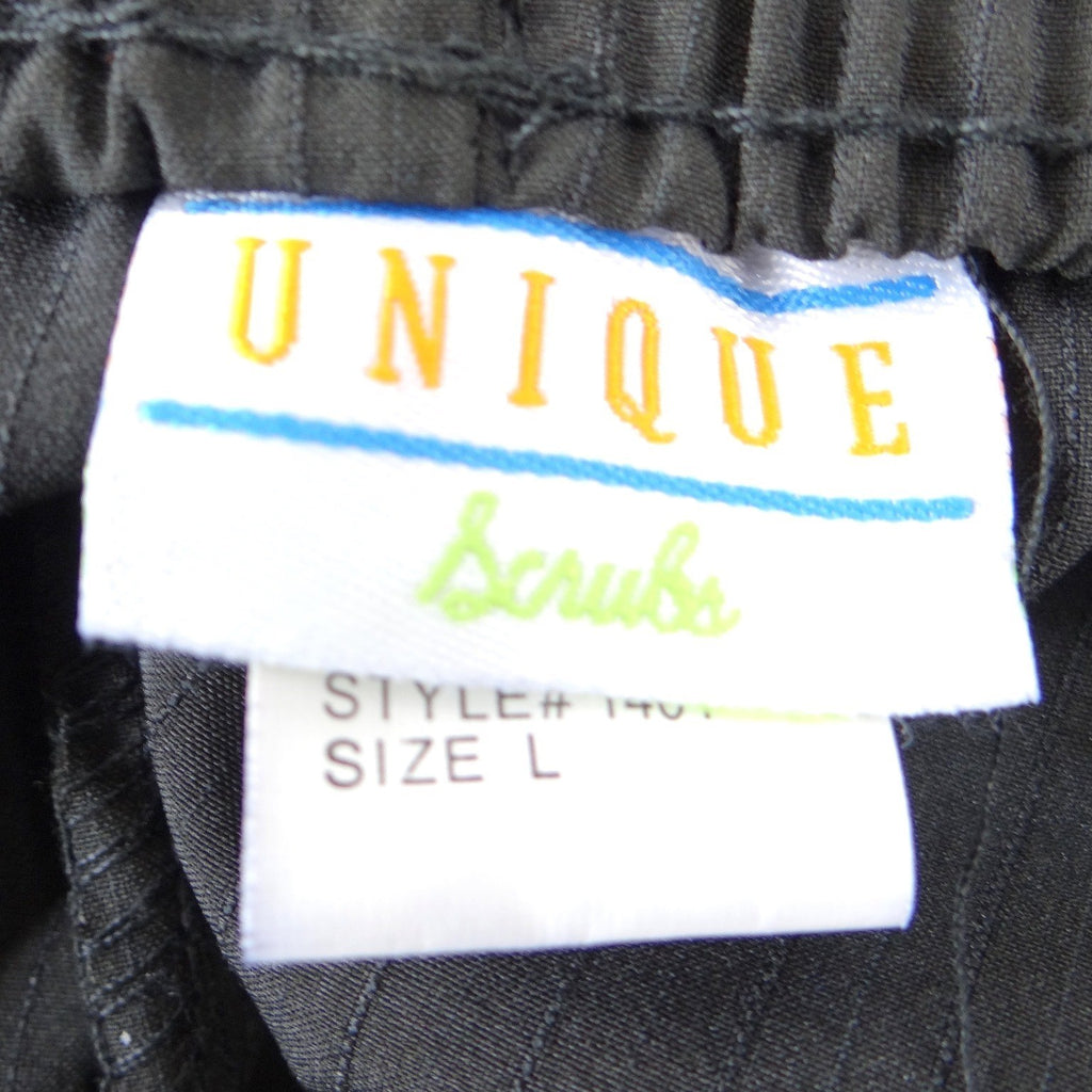 NWT-Unique Scrubs Black Cargo Scrub Pants Tapered Fit 4-Way Stretch Size L Women