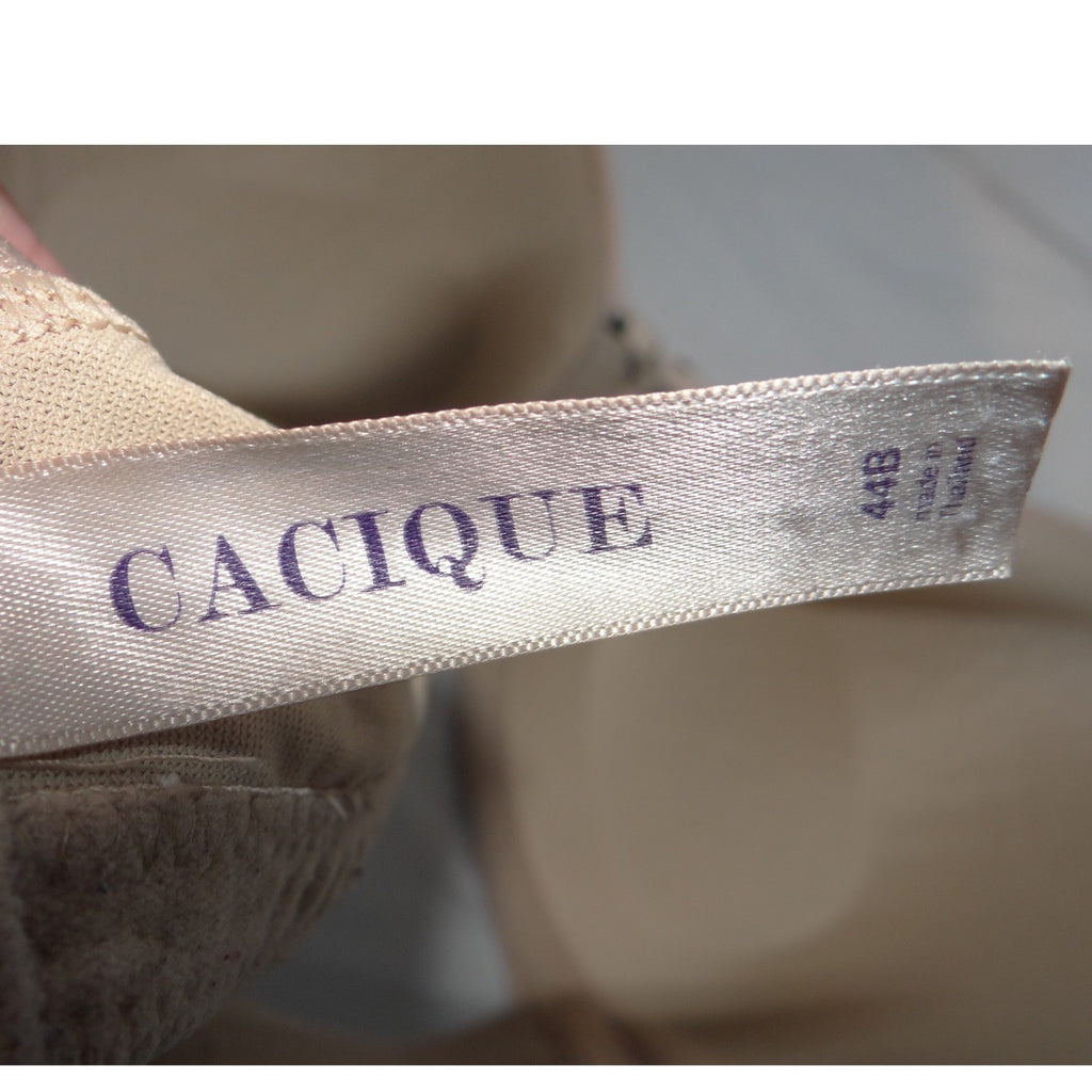 Cacique Womens 44B Beige Leopard Trim Underwire T-Shirt Bra Full Coverage