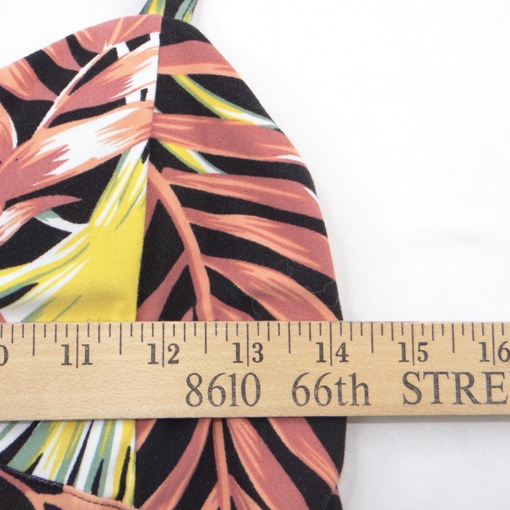 No Boundaries Womens Tropical Palm Print Wide Leg Jumpsuit Black Large 11-13