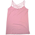 Zenana Outfitters Pink Lattice Strappy Neck Camisole Tank Top NT-6660X 1X/2X