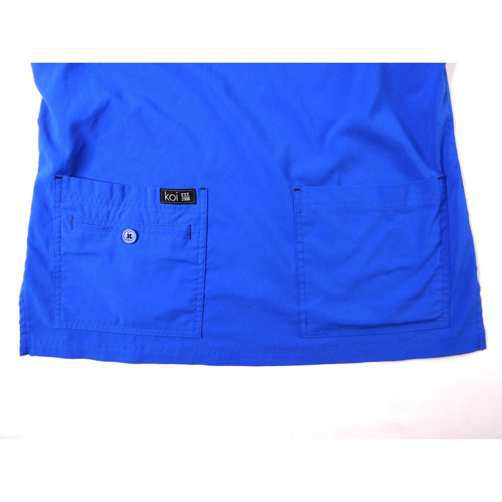 Koi Basics Royal Blue V Neck Scrub Top Short Sleeve Shirt Women's XS