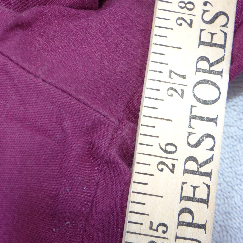 Womens Wide Leg Elastic Waist Scrub Pants Burgundy Wine Red Small