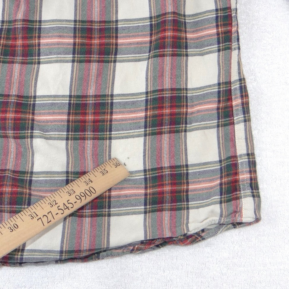 Marine Layer Mens Marge Plaid Flannel Button Down Shirt Red Green Multi Size M