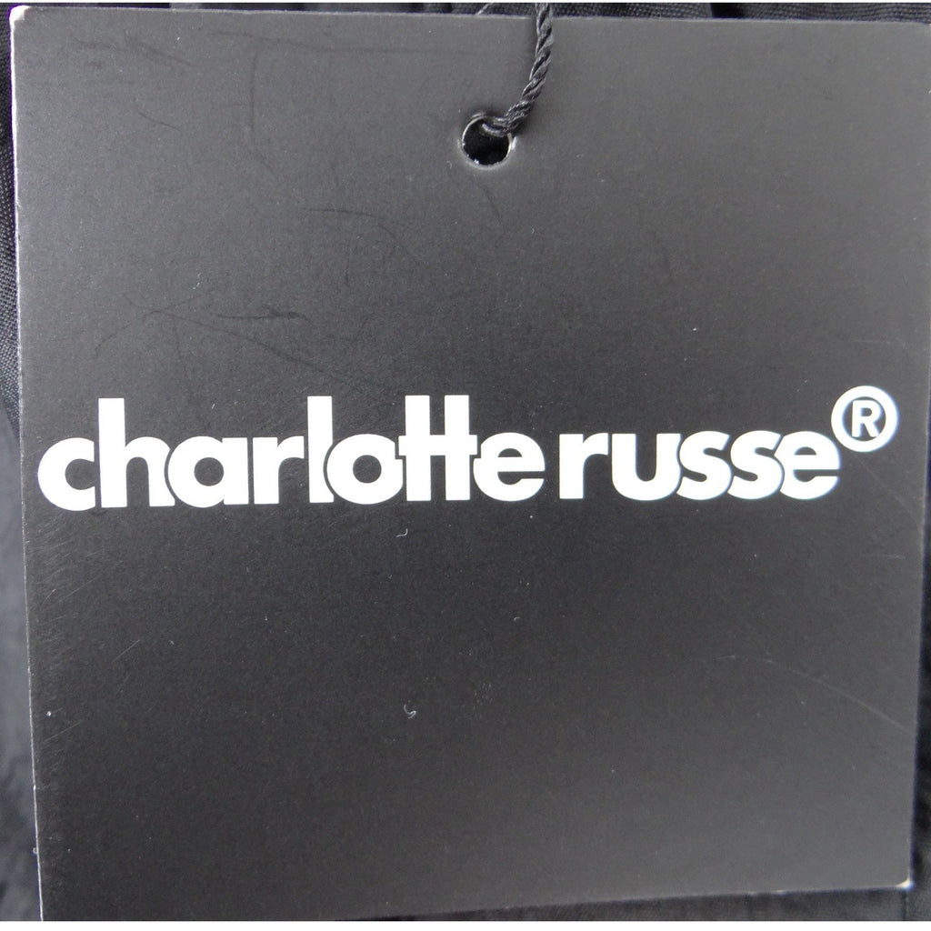 NWT-Charlotte Russe Womens Black Nylon Athletic Shorts Side Toggles S