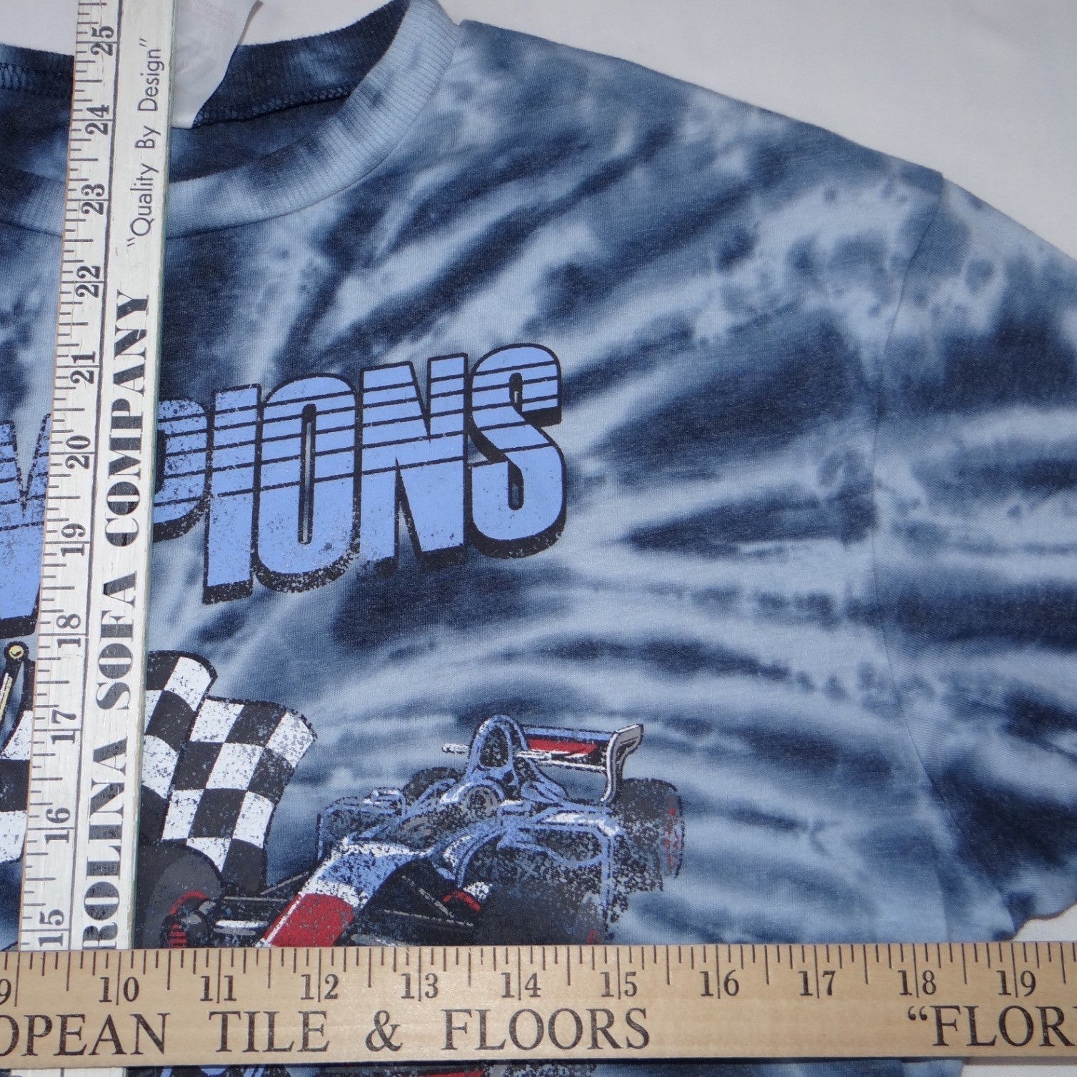No Boundaries Mens Blue Tie Dye Grand Prix 1979 Racing Graphic T-Shirt M 7-9