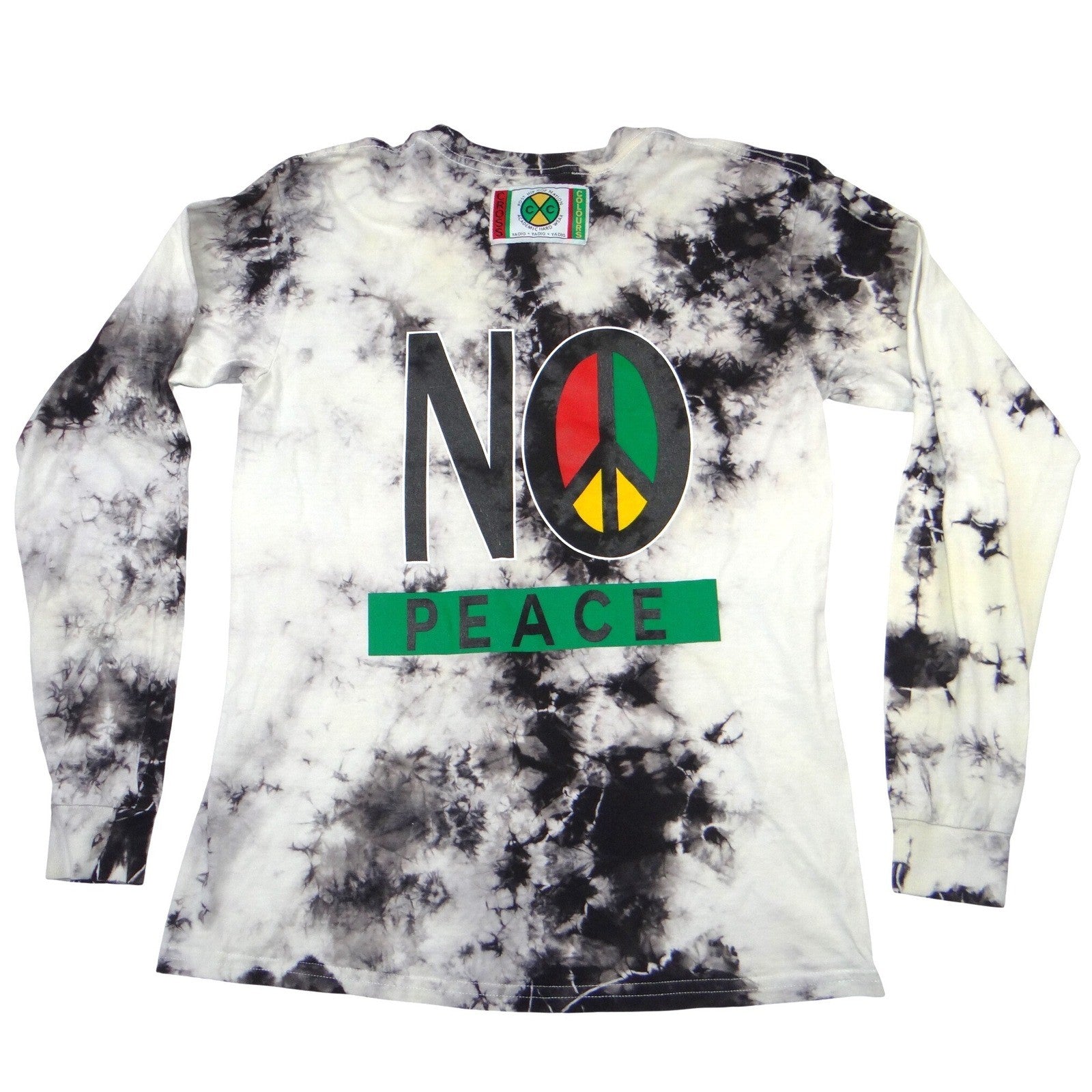 Cross Colours Mens No Justice No Peace Tie Dye Long Sleeve Graphic T-Shirt M