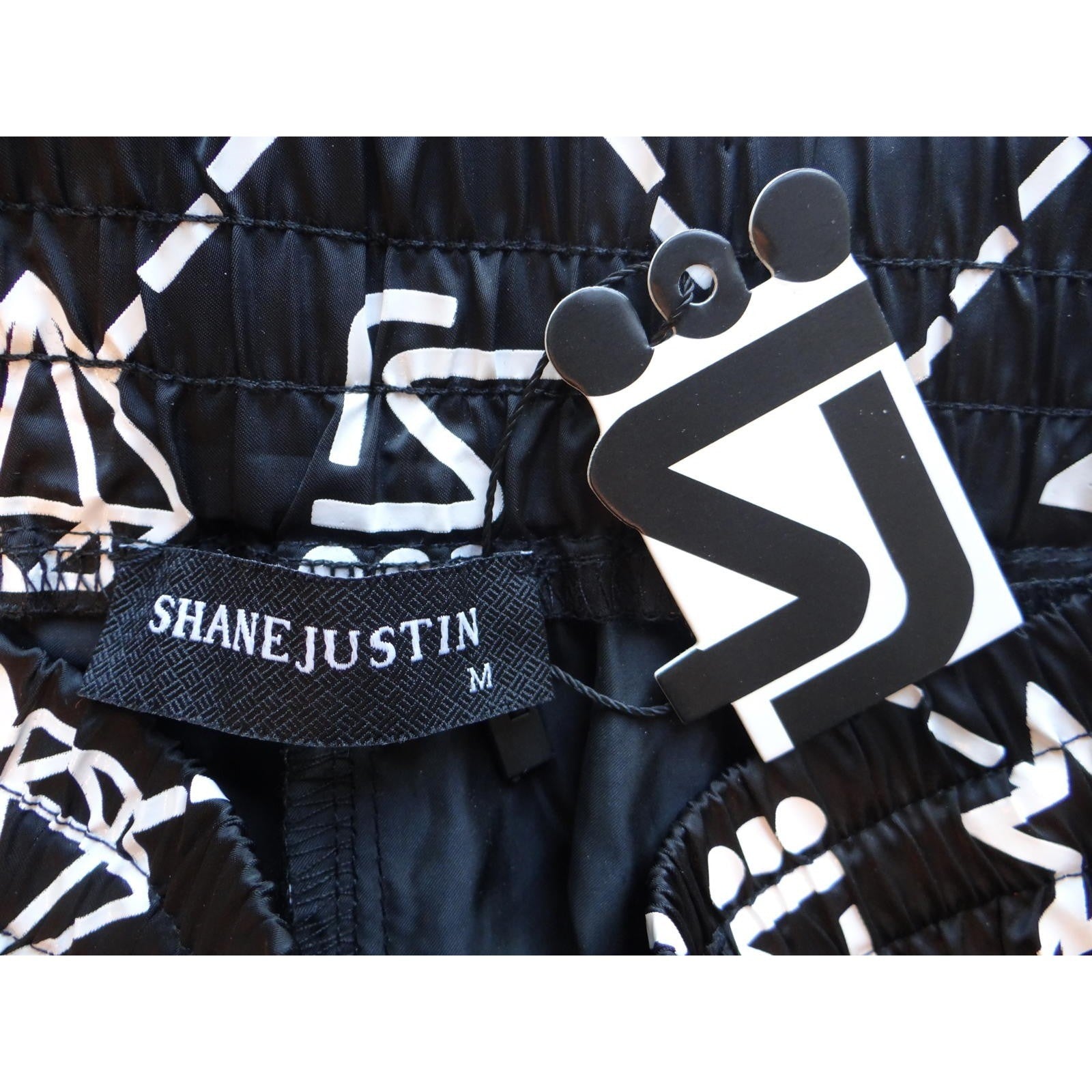 Shane Justin Trendy Black Graphic Jogger Pants