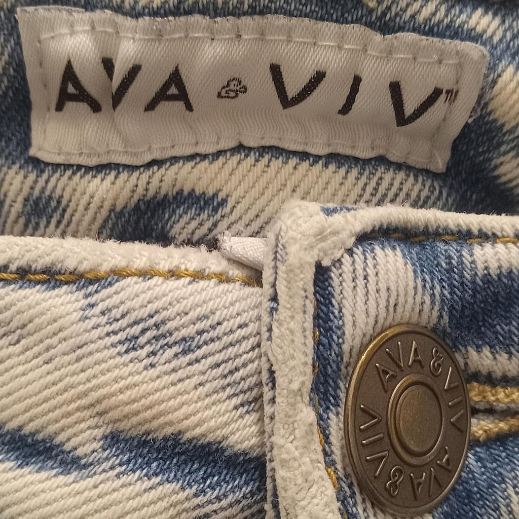 Ava & Viv High-Waisted Distressed Denim Jeans