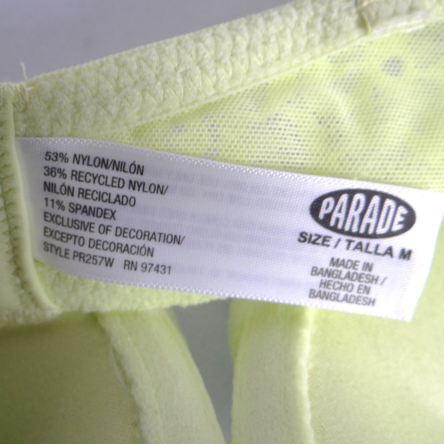 Parade Lime Green Floral Lace Balconette Bra Underwire Padded Rose PR257W Size M