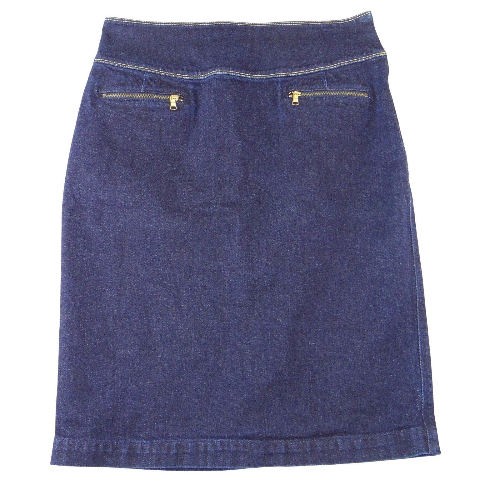 Lauren Ralph Lauren Denim Pencil Skirt Dark Wash Indigo Knee Length Womens 8