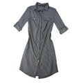 Mile Gabrielle Striped Shirt Dress Button Down Roll Sleeves Midi Womens Sz Small