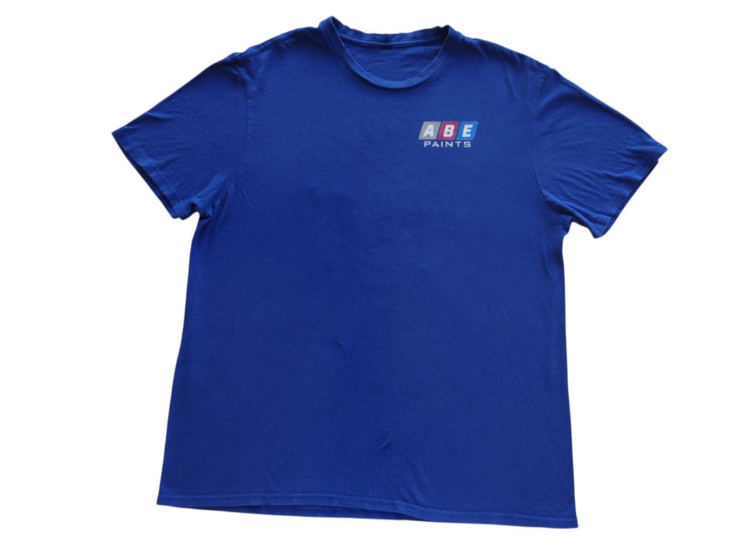 Vintage Inspired 1986 Abe Paints Graphic Tee - Bright Blue abe paints