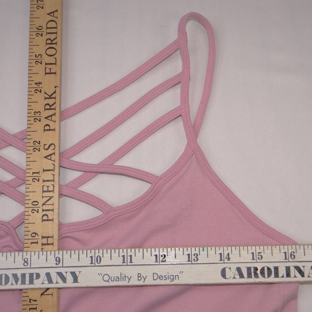 Zenana Outfitters Pink Lattice Strappy Neck Camisole Tank Top NT-6660X 1X/2X