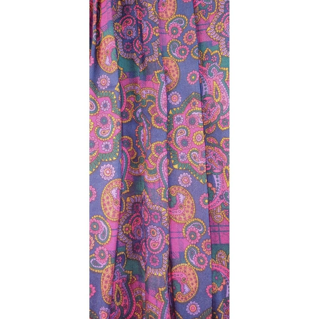 Portraits by Northern Isles Pleated Maxi Skirt Paisley Print Rayon Size 8