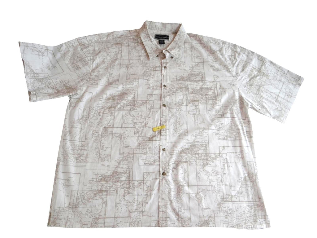 Field & Stream Map Print Short Sleeve Shirt XXXL