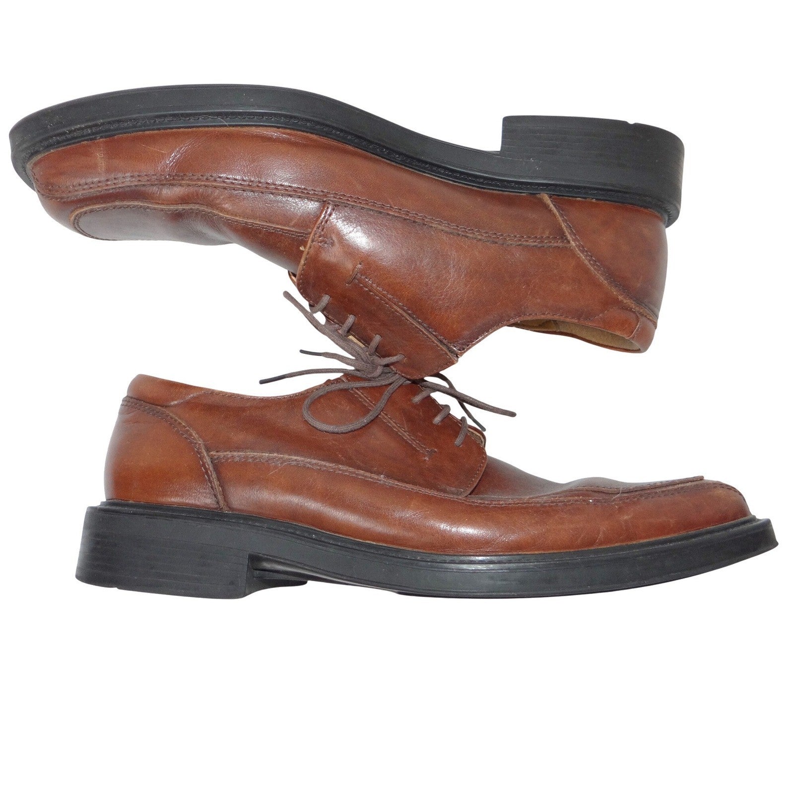 Dockers Mens Brown Leather Square Toe All Motion Comfort Oxford Shoes 9M