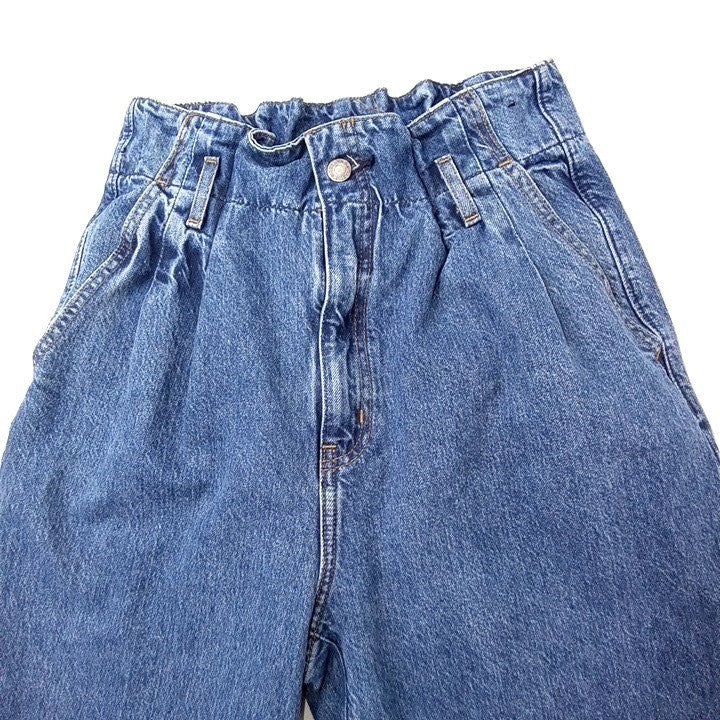 Vintage Abercrombie Fitch High Waisted Paperbag Mom Jeans Blue Denim Size 29