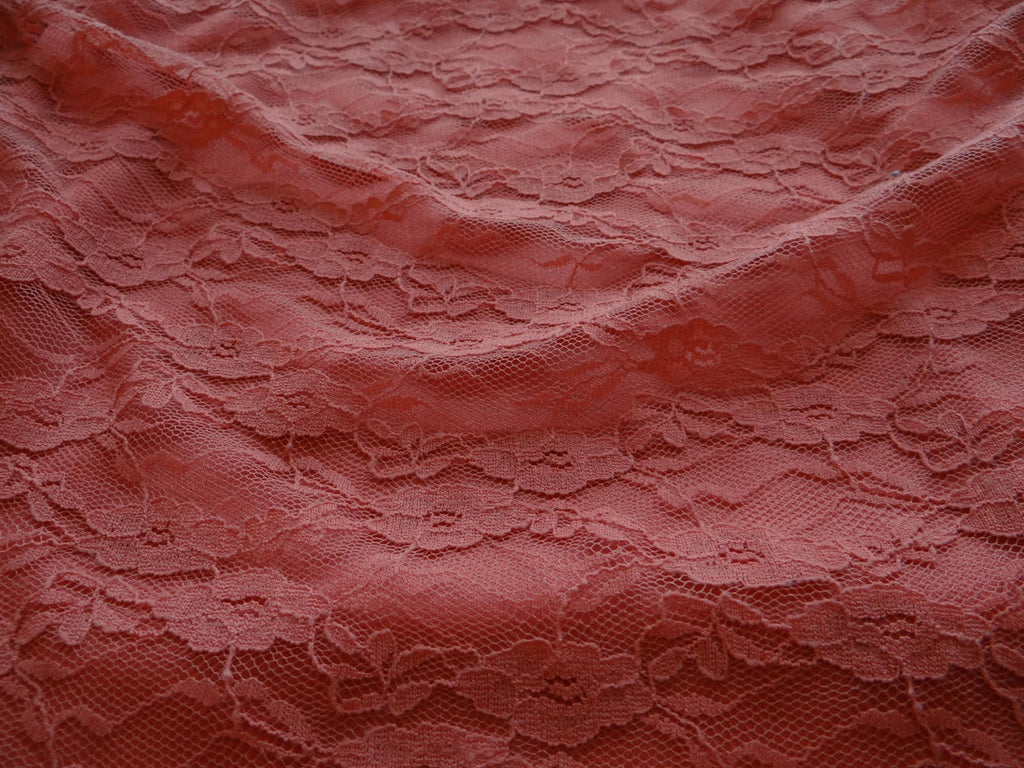 Elegant Coral Lace Dress