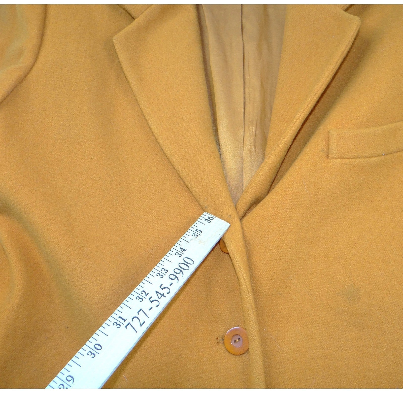 Linda Allard Ellen Tracy Mustard Yellow Wool Cashmere Blazer Jacket Size 6