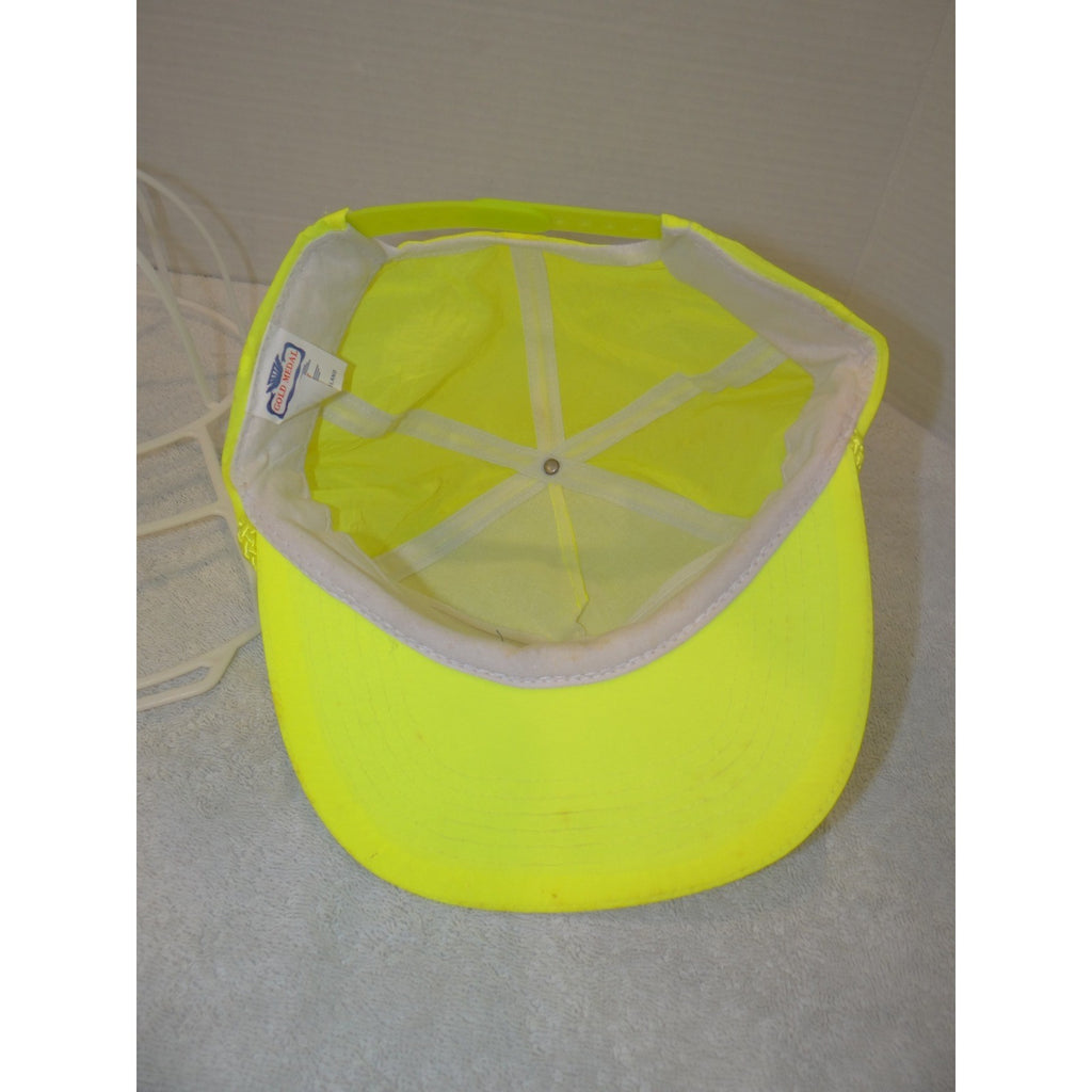 Vintage USA Today Hat Neon Yellow Nylon Rope Snapback Cap 90s Media Promo