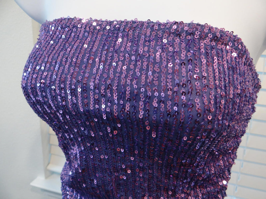 Stunning Purple Sequin Strapless Dress