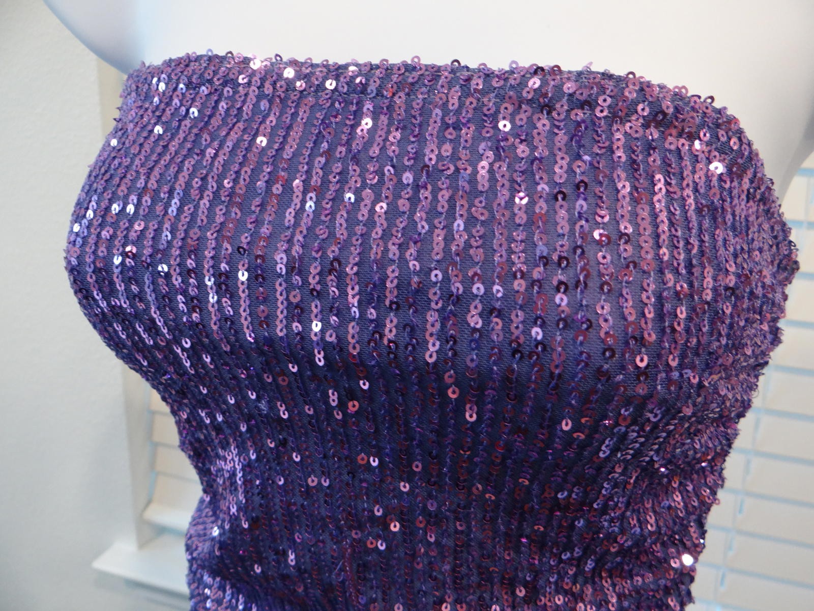 Stunning Purple Sequin Strapless Dress