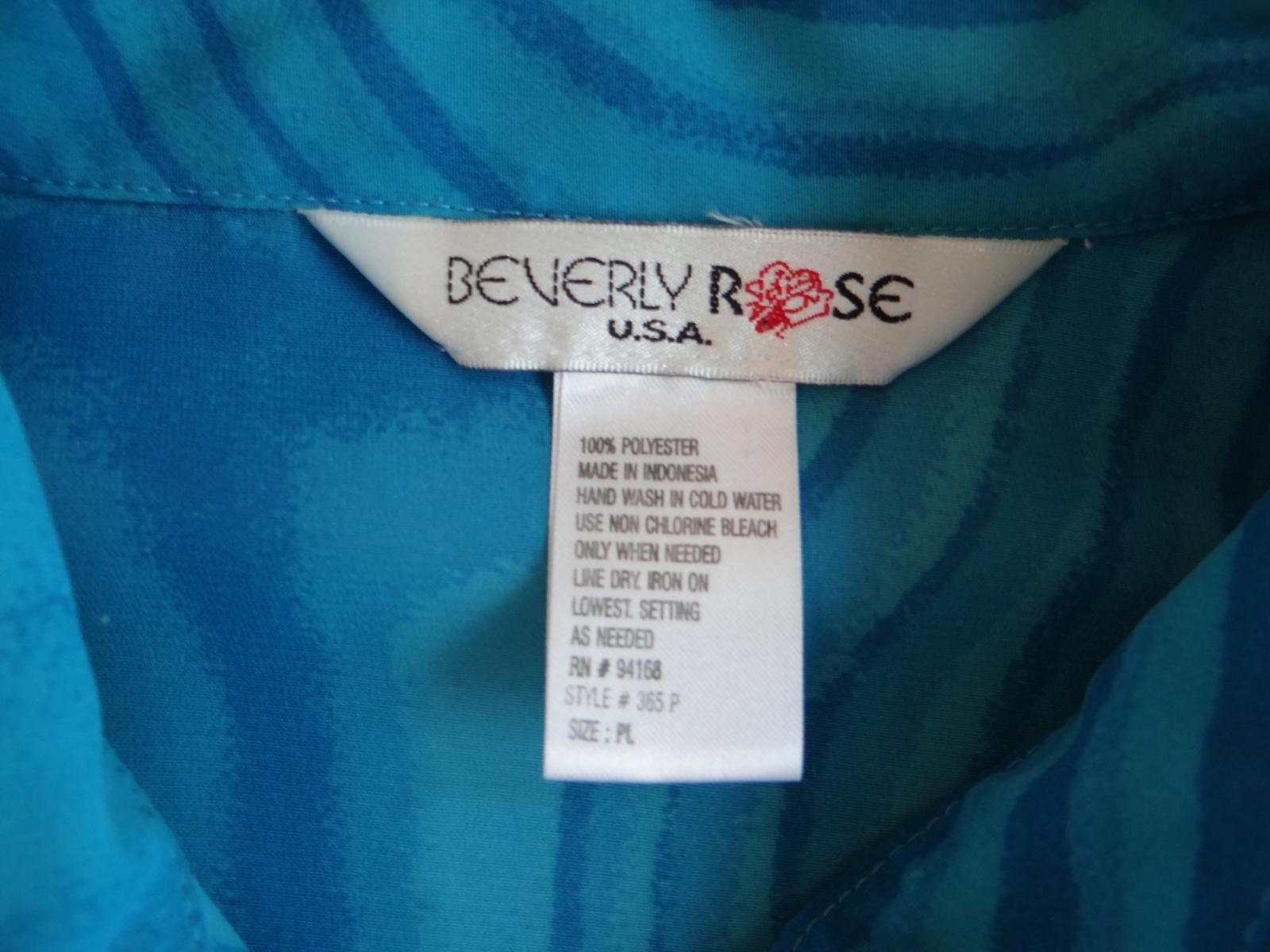 Vintage Beverly Rose Men's Tropical Print Short Sleeve Shirt Size PL