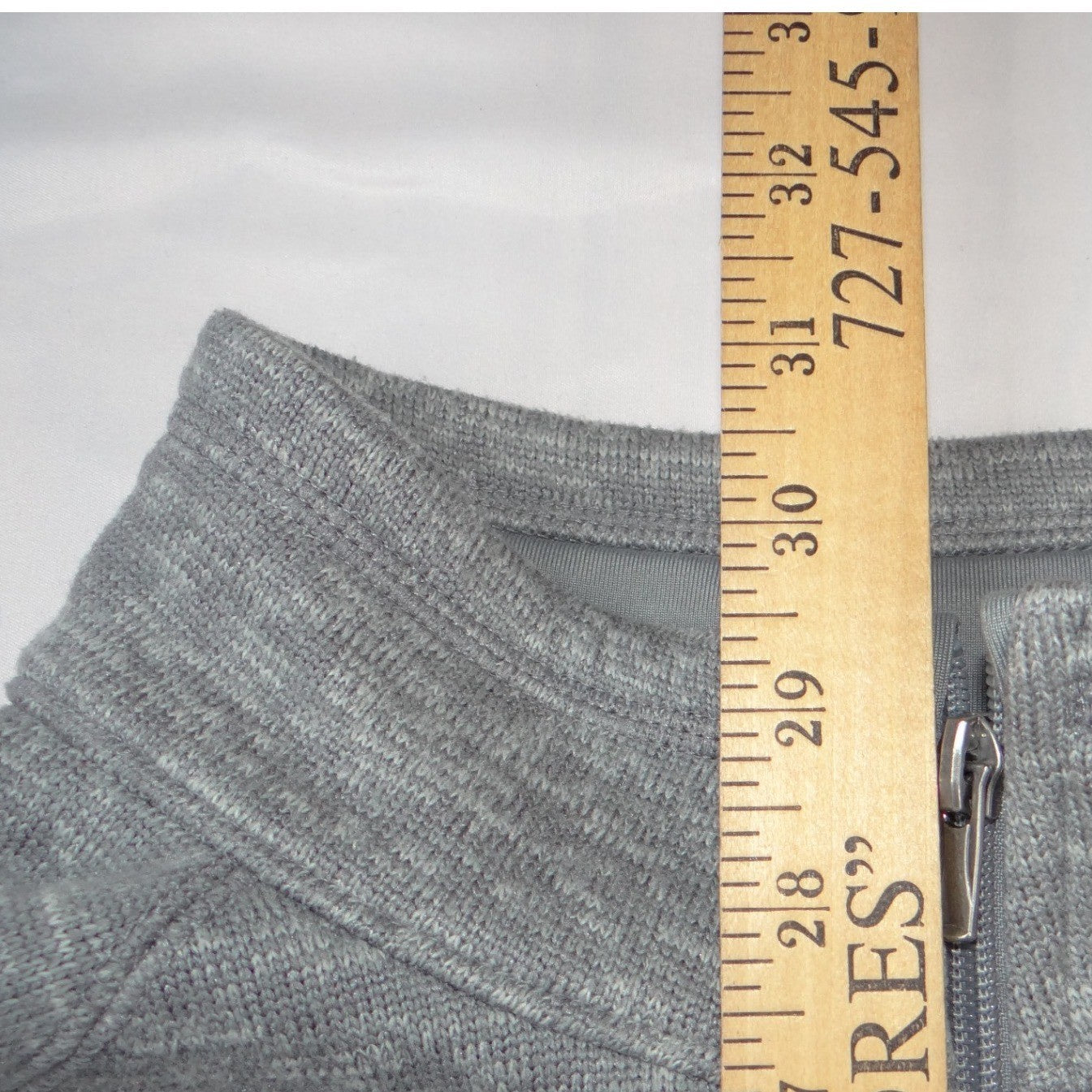 George Mens XL Gray Space Dye Full Zip Fleece Lined Jacket Mock Neck Outerwear