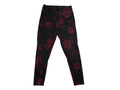 DK Active Floral Print Leggings - Black & Burgundy