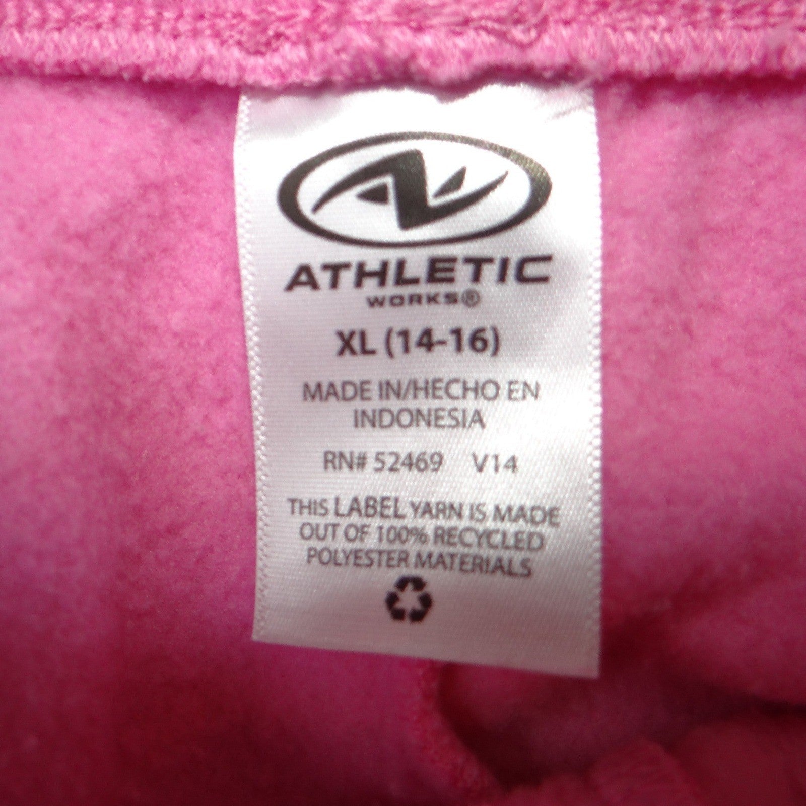 Athletic Works Kids Pink Sweatpants Joggers Size XL 14 16 Recycled Polyester
