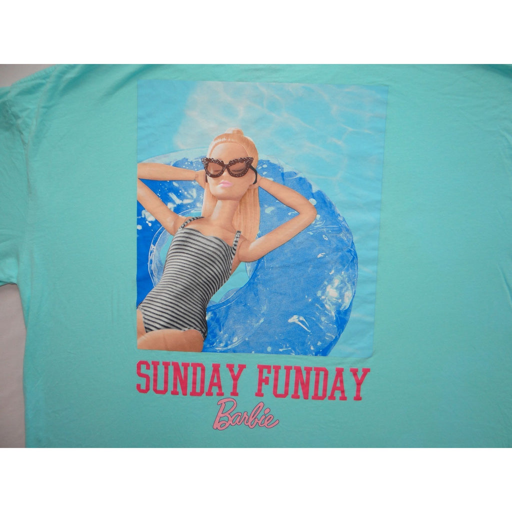 Barbie Sunday Funday Graphic T Shirt Aqua Blue XXL Women's Cotton Tee