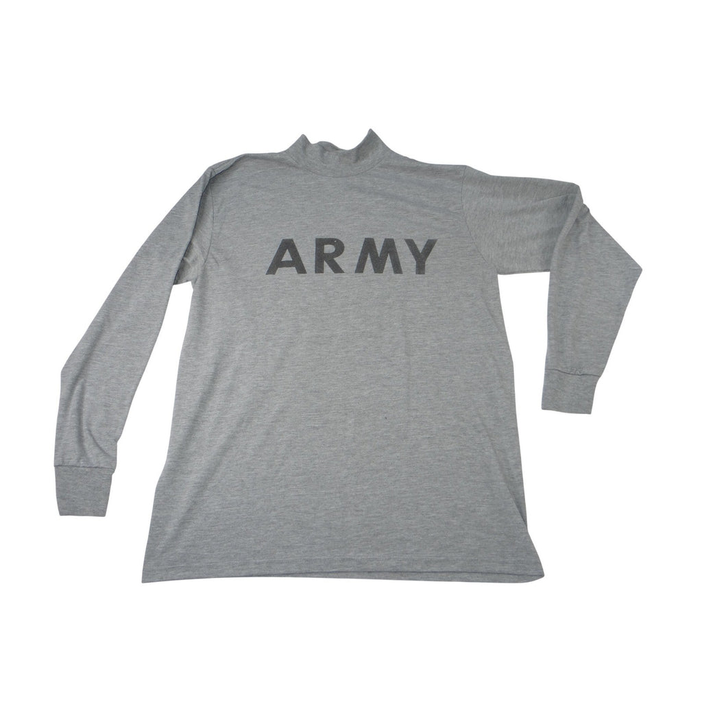 Two US Army Gray Long Sleeve Mock Neck Shirts Men's