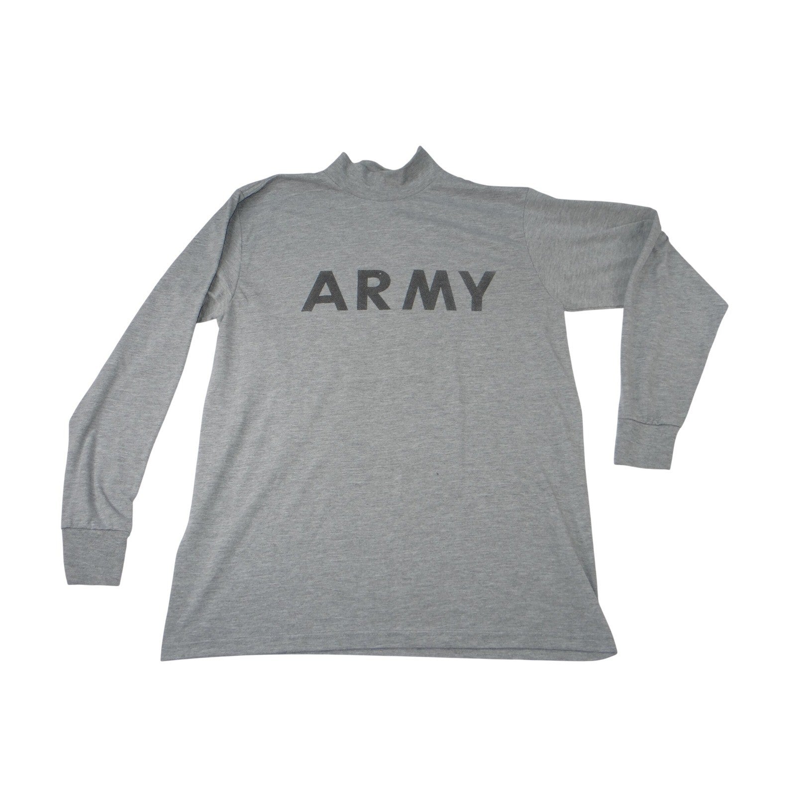 Two US Army Gray Long Sleeve Mock Neck Shirts Men's