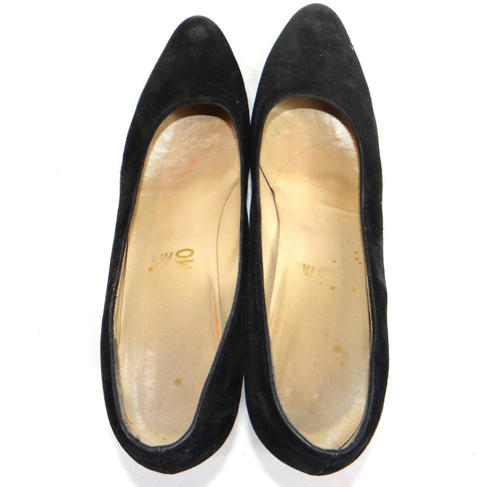 Black Suede Pumps Classic Pointed Toe High Heel Shoes Size 9AA