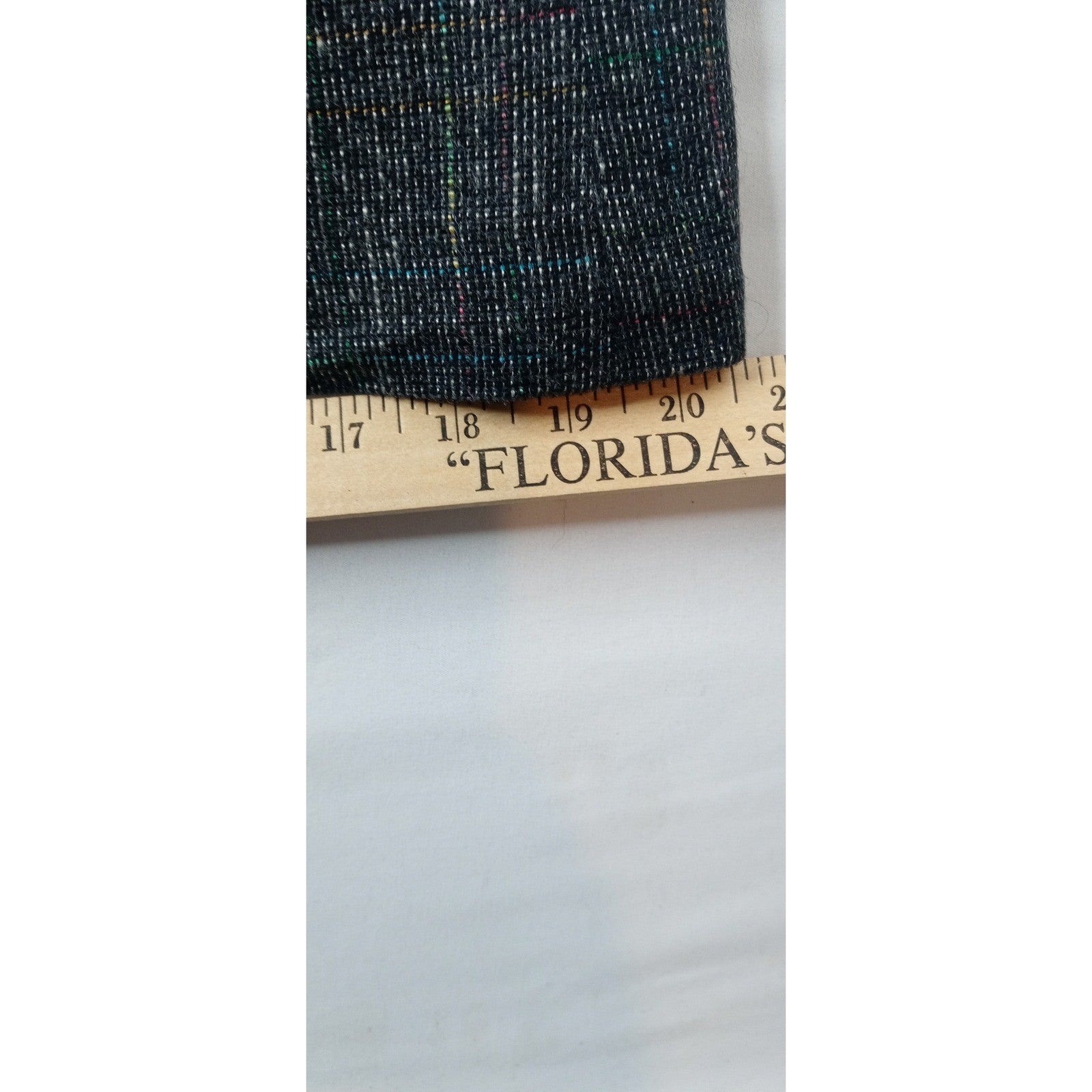 VTG Womens Plaid Tweed Maxi Skirt Dark Multi Color Classic Tailored Knee Length