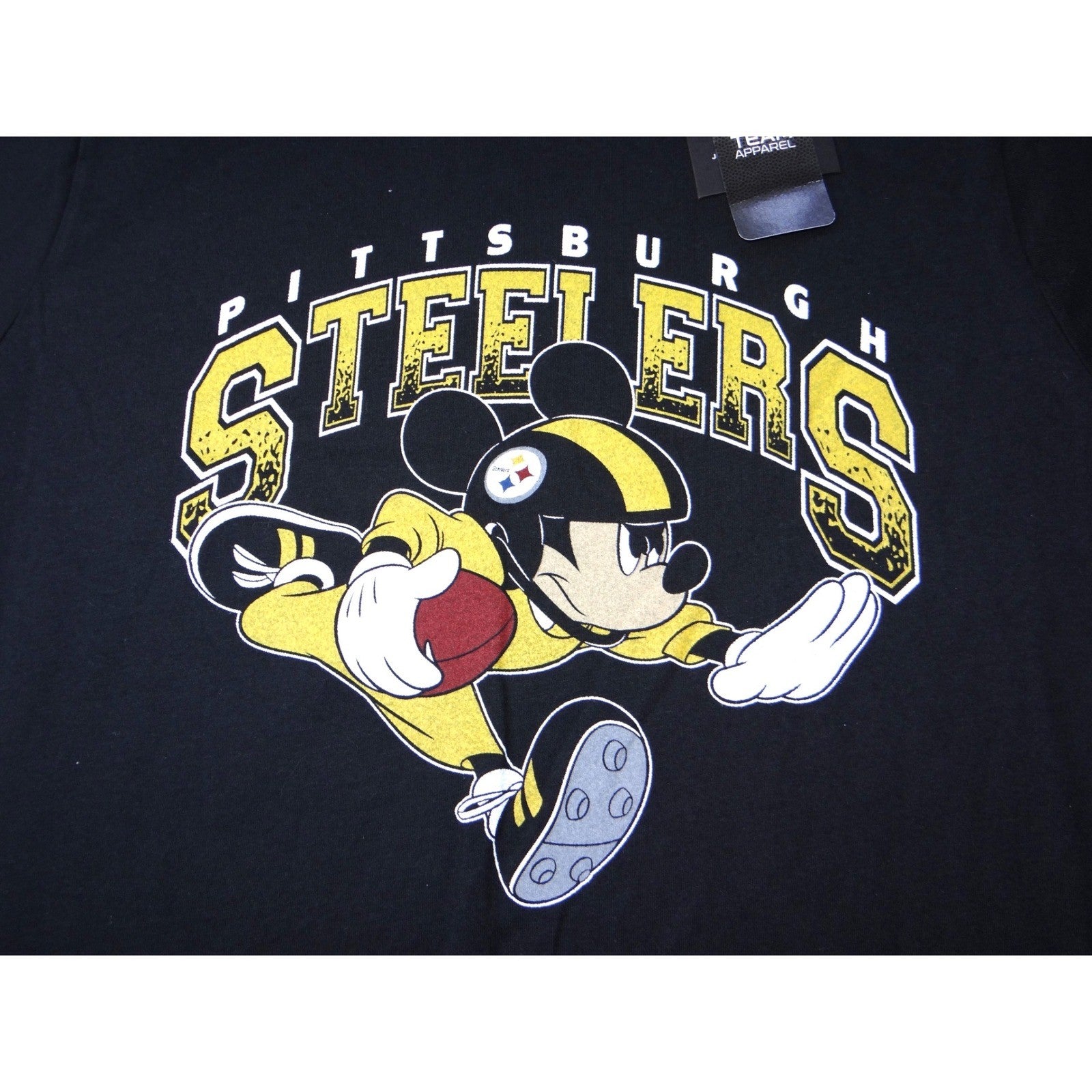 NWT-Disney Junk Food Pittsburgh Steelers Mickey Mouse NFL Football Womens L