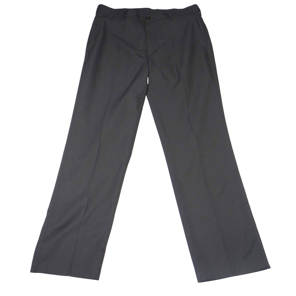 Haggar Mens Straight Fit Dress Pants Black 32x30 Polyester Flat Front Trousers