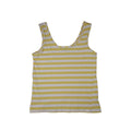 Y2K Carrington Club Yellow White Striped Tank Top Women Casual Sleeveless