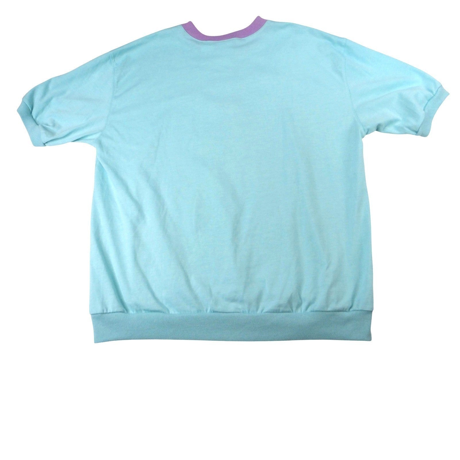 Vintage Jantzen Womens Turquoise Purple Plaid Rose Button Up T Shirt Top XL
