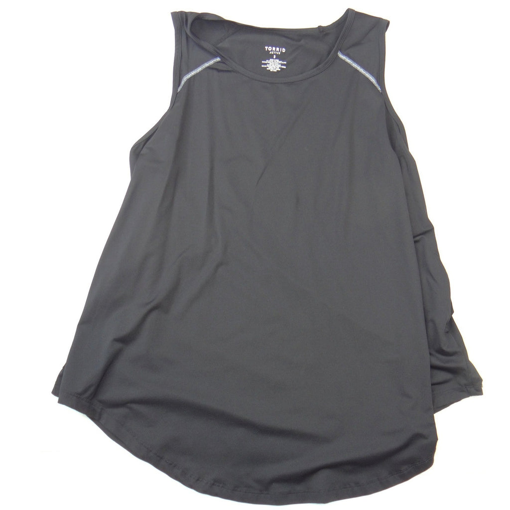 Torrid Active Womens Plus Size 3 Black Sleeveless Crew Neck Workout Tank Top