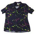 Collusion Mens Lightning Bolt Global Tour Graphic Short Sleeve Shirt Navy Small