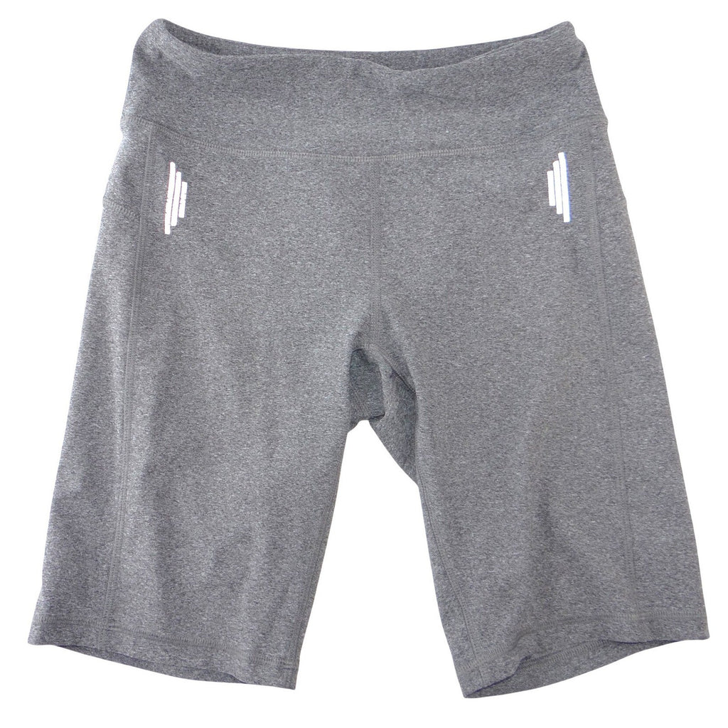 NYL Womens Charcoal Heather Grey High Rise Reflective Athletic Bike Shorts Small