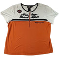 Harley Davidson Motorcycles Women's Orange White Quarter Zip Shirt