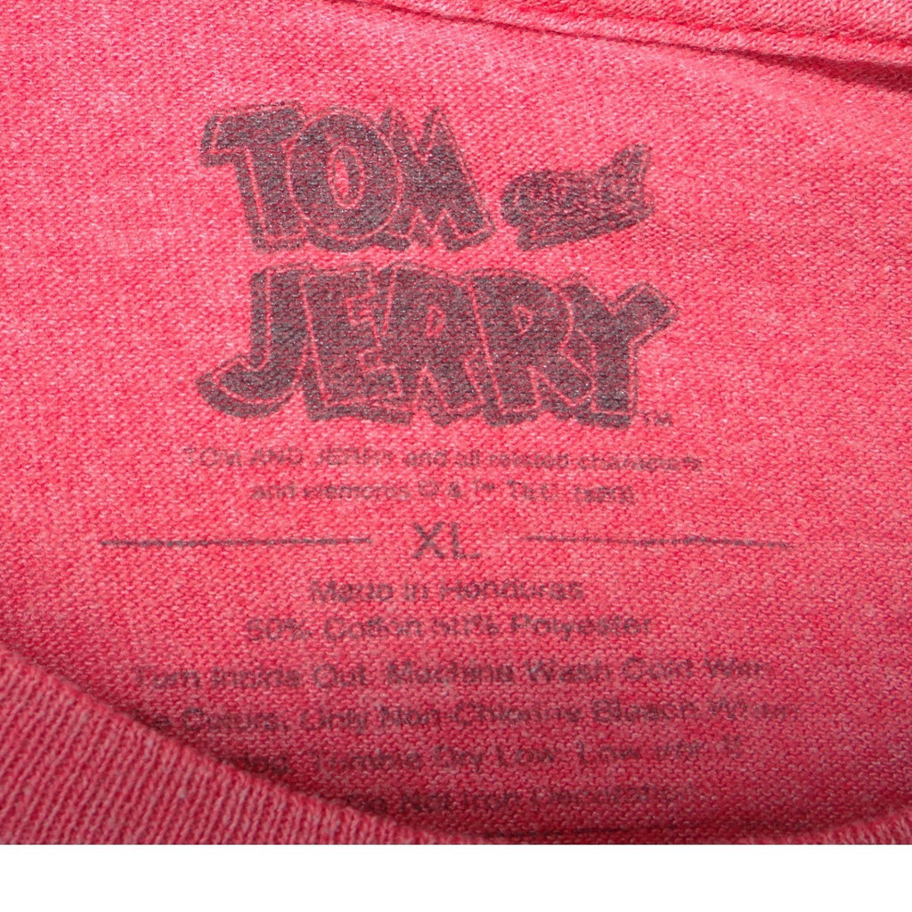 Tom and Jerry Graphic T-Shirt Mens XL Heather Red Short Sleeve Cartoon Tee