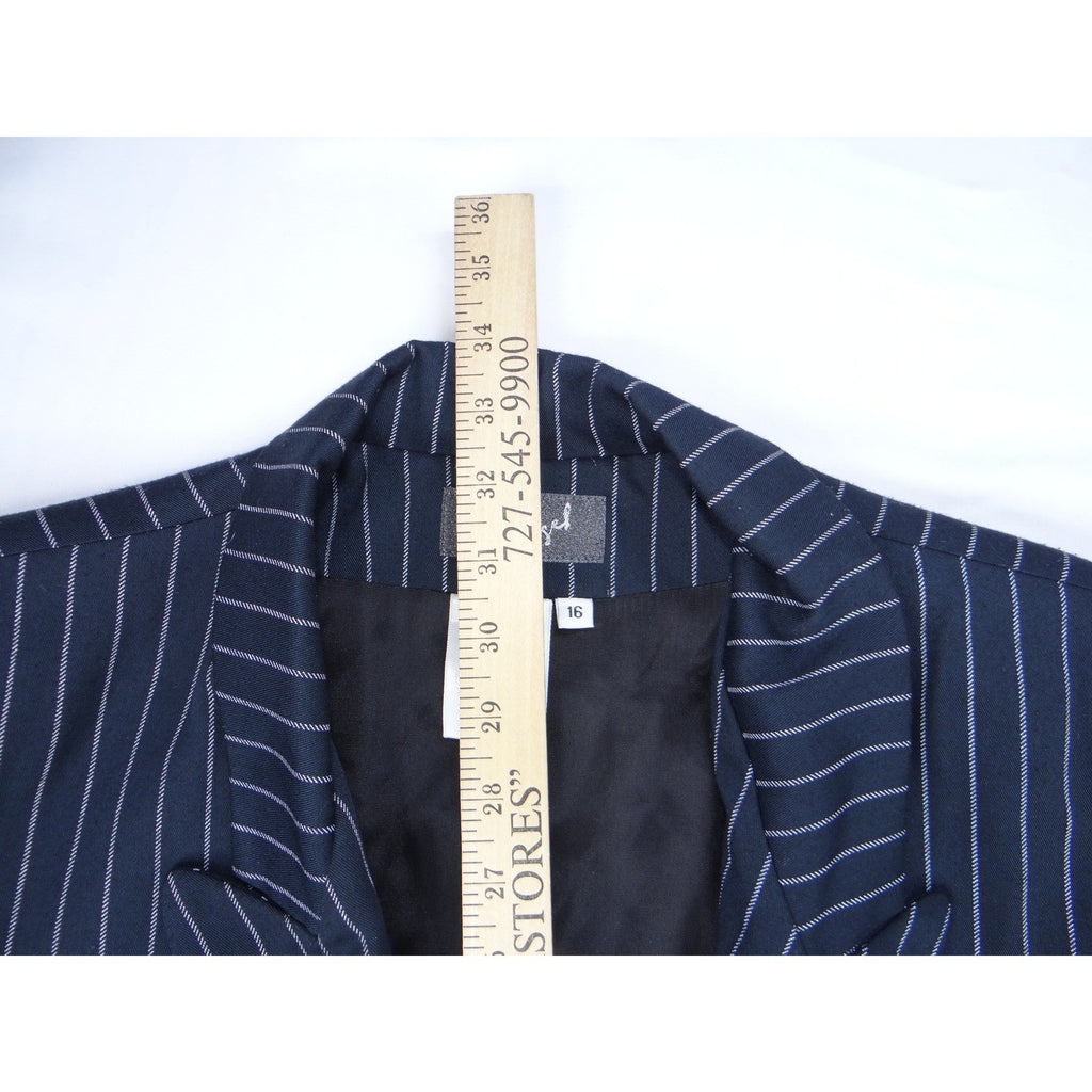 Siegel Pinstripe Double Breasted Blazer Navy White Size 16