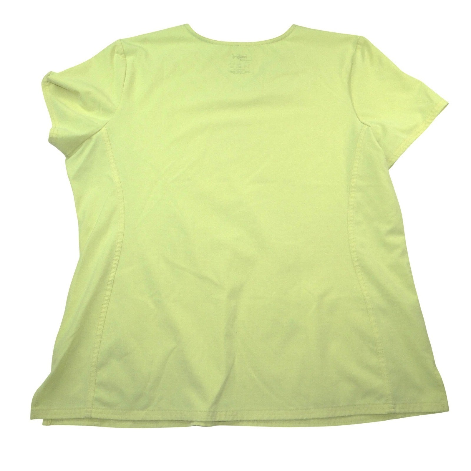 Heartsoul Break On Through Neon Lime Yellow V-Neck Scrub Top Womens 2XL 2XG